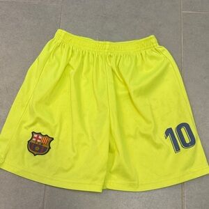 Kids Neon Yellow Sports Shorts